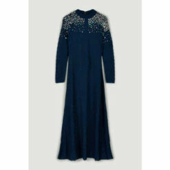 Wholesale 🎁 KarenMillen Plus Size Crystal Embellished Stitch Knit Mini 👗 Dress For Female 😀 -Karen Millen Sales unnamed file 3474