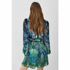 Best Pirce 🤩 KarenMillen Petite Mirrored Ombre Floral Pleat Drama Woven Mini 👗 Dress For Female 💯 -Karen Millen Sales unnamed file 3479