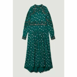 Outlet ✔️ KarenMillen Embroidered Cornelli Tape Woven 👗 Dress For Female 🔔 -Karen Millen Sales unnamed file 3491