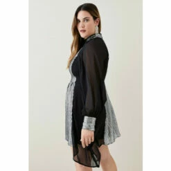 Deals 👍 KarenMillen Plus Size Sequin Georgette Woven Mini 👗 Dress For Female 🔥 -Karen Millen Sales unnamed file 3496