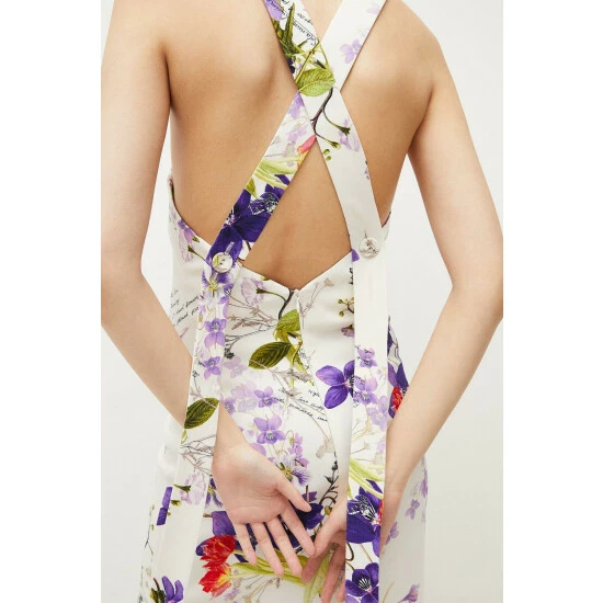 Cheapest ✨ KarenMillen Scattering Viola And Tulipa Floral Compact Viscose Cross Back Maxi For Female 🔥 3 Cheapest ✨ KarenMillen Scattering Viola And Tulipa Floral Compact Viscose Cross Back Maxi For Female 🔥 - Image 3