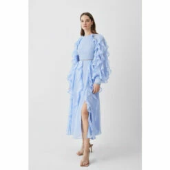 Top 10 🔥 KarenMillen Frill Lace Trim Woven Maxi 👗 Dress For Female 🧨 -Karen Millen Sales unnamed file 352