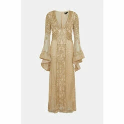 Cheap 🧨 KarenMillen Embellished Kimono Sleeve Beaded Maxi 👗 Dress For Female 🤩 -Karen Millen Sales unnamed file 3527