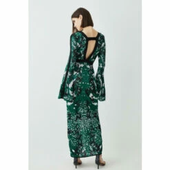 Coupon ✔️ KarenMillen Slinky Jacquard Full Sleeve Knitted Maxi 👗 Dress For Female 💯 -Karen Millen Sales unnamed file 3531
