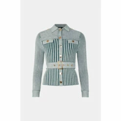Cheapest 👍 KarenMillen Belted Utility Rib Knitted Cardigan For Female ❤️ -Karen Millen Sales unnamed file 3552