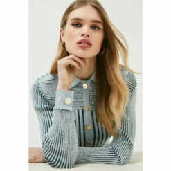 Cheapest 👍 KarenMillen Belted Utility Rib Knitted Cardigan For Female ❤️ -Karen Millen Sales unnamed file 3554