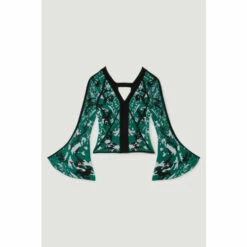 Top 10 😀 KarenMillen Slinky Embellished Jacquard Knit Top For Female 🔔 -Karen Millen Sales unnamed file 3559