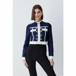 Budget 🥰 KarenMillen Bandage Military Style Crop Top For Female 🛒 -Karen Millen Sales unnamed file 3573