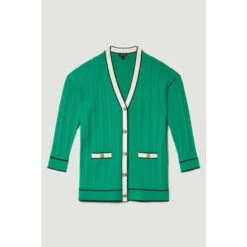 Deals 🔔 KarenMillen Petite Military Style Cable Knit Long Cardigan For Female ✨ -Karen Millen Sales unnamed file 3577