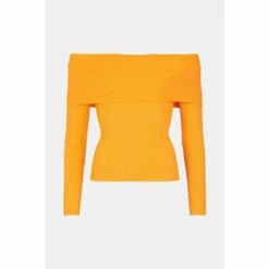 Hot Sale ✔️ KarenMillen Rib Knit Bardot Top For Female ⭐ -Karen Millen Sales unnamed file 3589