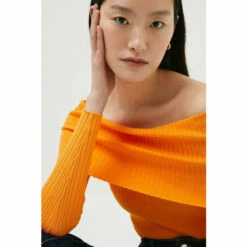 Hot Sale ✔️ KarenMillen Rib Knit Bardot Top For Female ⭐ -Karen Millen Sales unnamed file 3590