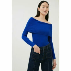 Hot Sale ✔️ KarenMillen Rib Knit Bardot Top For Female ⭐ -Karen Millen Sales unnamed file 3591
