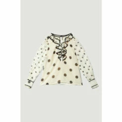 Best reviews of ⌛ KarenMillen Mixed Dot Ruffle Detail Georgette Blouse For Female ⌛ -Karen Millen Sales unnamed file 3631