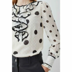 Best reviews of ⌛ KarenMillen Mixed Dot Ruffle Detail Georgette Blouse For Female ⌛ -Karen Millen Sales unnamed file 3632