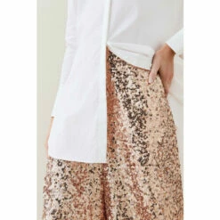 Wholesale ⌛ KarenMillen Lydia Millen Textured Sequin Wide Leg Woven Trousers For Female 😉 -Karen Millen Sales unnamed file 3636