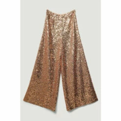 Wholesale ⌛ KarenMillen Lydia Millen Textured Sequin Wide Leg Woven Trousers For Female 😉 -Karen Millen Sales unnamed file 3638