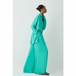 Best Sale 😀 KarenMillen Viscose Satin Wide Leg Trouser For Female 😀 -Karen Millen Sales unnamed file 364