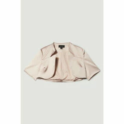 Cheap 😍 KarenMillen Italian Structured Satin Notch Neck Cover Up Jacket For Female 🧨 -Karen Millen Sales unnamed file 3649