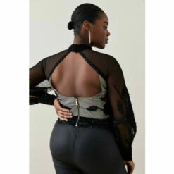 Wholesale 🔥 KarenMillen Lydia Millen Plus Size Floral Applique Blouse For Female 🔥 -Karen Millen Sales unnamed file 3665