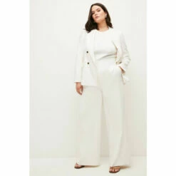 Discount 🤩 KarenMillen Plus Size Relaxed Tailored Wide Leg Trousers For Female 🛒 -Karen Millen Sales unnamed file 3687