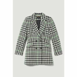 Brand new 🌟 KarenMillen Italian Wool Mix Check Double Breast Short 🧥 Coat For Female 👏 -Karen Millen Sales unnamed file 3699