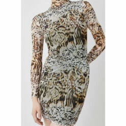 Best reviews of 👍 KarenMillen Snake Print Mesh Jersey Mini 👗 Dress For Female 🔥 -Karen Millen Sales unnamed file 371
