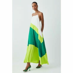 Best Pirce 🎉 KarenMillen Soft Tailored Pleated Halter Neck Maxi 👗 Dress For Female 😍 -Karen Millen Sales unnamed file 3718