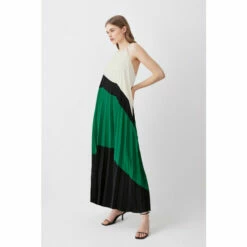Best Pirce 🎉 KarenMillen Soft Tailored Pleated Halter Neck Maxi 👗 Dress For Female 😍 -Karen Millen Sales unnamed file 3719