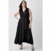 Best reviews of 🔔 KarenMillen Plus Size Compact Stretch Viscose Waterfall Midi 👗 Dress For Female 🧨