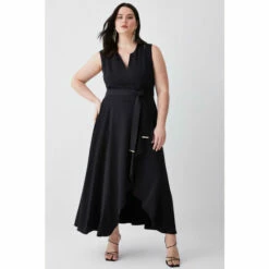Best reviews of 🔔 KarenMillen Plus Size Compact Stretch Viscose Waterfall Midi 👗 Dress For Female 🧨 -Karen Millen Sales unnamed file 3732