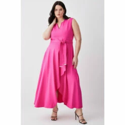 Best reviews of 🔔 KarenMillen Plus Size Compact Stretch Viscose Waterfall Midi 👗 Dress For Female 🧨 -Karen Millen Sales unnamed file 3733