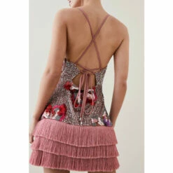 Promo 🥰 KarenMillen Tall Mixed Sequin & Beaded Fringed Mini 👗 Dress For Female 😉 -Karen Millen Sales unnamed file 3744