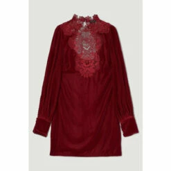 New 🎉 KarenMillen Lydia Millen Guipure Lace Velvet Mini For Female 😉 -Karen Millen Sales unnamed file 3762