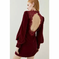 New 🎉 KarenMillen Lydia Millen Guipure Lace Velvet Mini For Female 😉 -Karen Millen Sales unnamed file 3763