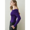 New 🎉 KarenMillen Deep Bardot Rib Knit Jumper For Female 👍