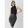 Cheap ❤️ KarenMillen Leather & Ponte Zip Through Pencil 👗 Skirt For Female 🧨