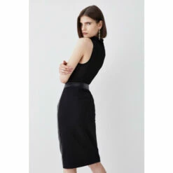 Cheap ❤️ KarenMillen Leather & Ponte Zip Through Pencil 👗 Skirt For Female 🧨 -Karen Millen Sales unnamed file 3775