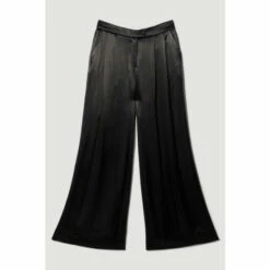 Outlet 🤩 KarenMillen Satin Back Crepe Wide Leg Trouser For Female 🎉 -Karen Millen Sales unnamed file 3795
