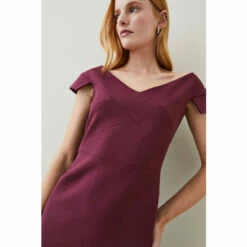Flash Sale ✨ KarenMillen Petite Structured Crepe Cross Detail Midi 👗 Dress For Female ⭐ -Karen Millen Sales unnamed file 3803