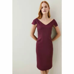 Flash Sale ✨ KarenMillen Petite Structured Crepe Cross Detail Midi 👗 Dress For Female ⭐ -Karen Millen Sales unnamed file 3804