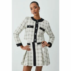 Flash Sale โ๏ธ KarenMillen Tweed Button Front Aline Mini ๐ Skirt For Female ๐