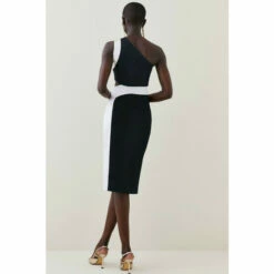 Cheapest 🛒 KarenMillen Italian Structured Satin Asymmetric Pencil Midi 👗 Dress For Female 😉 -Karen Millen Sales unnamed file 3821