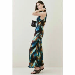 Best reviews of 🤩 KarenMillen Tall Marble Viscose Satin High Neck Maxi 👗 Dress For Female ⭐ -Karen Millen Sales unnamed file 3839