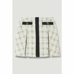 Flash Sale ✔️ KarenMillen Tweed Button Front Aline Mini 👗 Skirt For Female 🎉 -Karen Millen Sales unnamed file 384