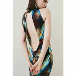 Best reviews of 🤩 KarenMillen Tall Marble Viscose Satin High Neck Maxi 👗 Dress For Female ⭐ -Karen Millen Sales unnamed file 3841