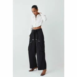 Hot Sale 💯 KarenMillen Soft Tailored Pocket Cargo Trouser For Female 🛒 -Karen Millen Sales unnamed file 3867