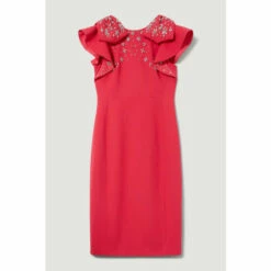 Hot Sale 👏 KarenMillen Petite Embellished Stretch Woven Midi 👗 Dress For Female 🛒 -Karen Millen Sales unnamed file 3894