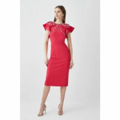 Hot Sale 👏 KarenMillen Petite Embellished Stretch Woven Midi 👗 Dress For Female 🛒 -Karen Millen Sales unnamed file 3896