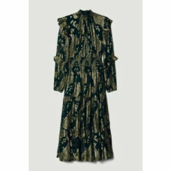 Buy ✔️ KarenMillen Paisley Metallic Shirred Maxi 👗 Dress For Female ⭐ -Karen Millen Sales unnamed file 3908