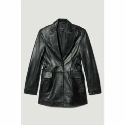 Buy ✨ KarenMillen Leather Strong Shoulder Blazer Jacket For Female 🔔 -Karen Millen Sales unnamed file 3929